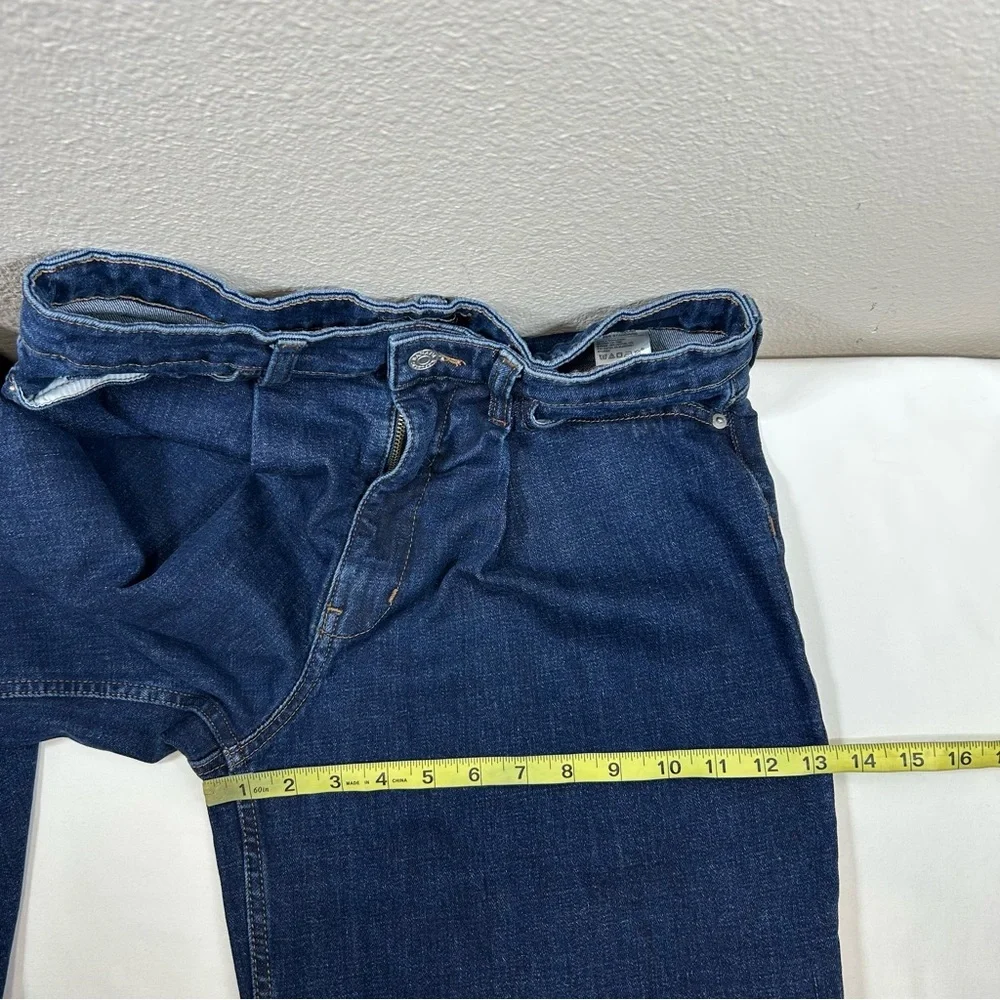 Banana Republic Cotton Blend Dark Wash HighRise Pleated Wide Leg Crop Jeans 28/6
